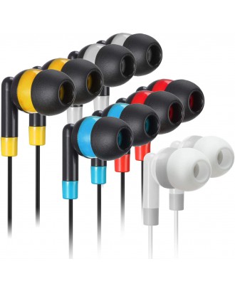 Bulk Earbuds Headphones Wholesale Earphones - Keewonda 100 Pack Disposable Ear Buds Bulk Multi Colored Headphones for School Classroom Students