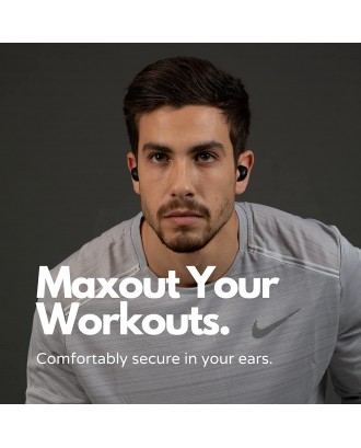 MULTITED RX Bluetooth Ear Buds - Water/Sweatproof, Designed for Workouts, Gym, Running, Hiking. 8 Hours Playtime, Premium Sound, and Deep Bass. Wireless in-Ear with Built-in Mic for iPhone, Android